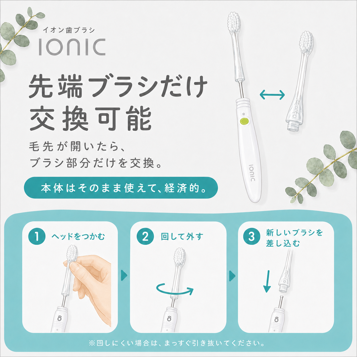 ionic 替えブラシ2本入り