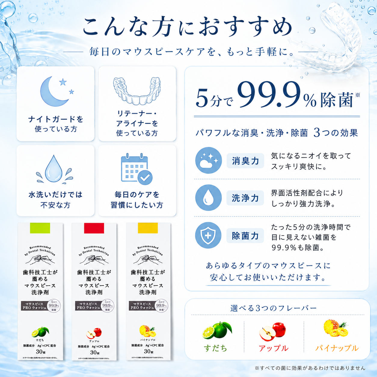 〈6個セット〉歯科技工士が薦めるマウスピース 洗浄剤 PRO ウォッシュ
