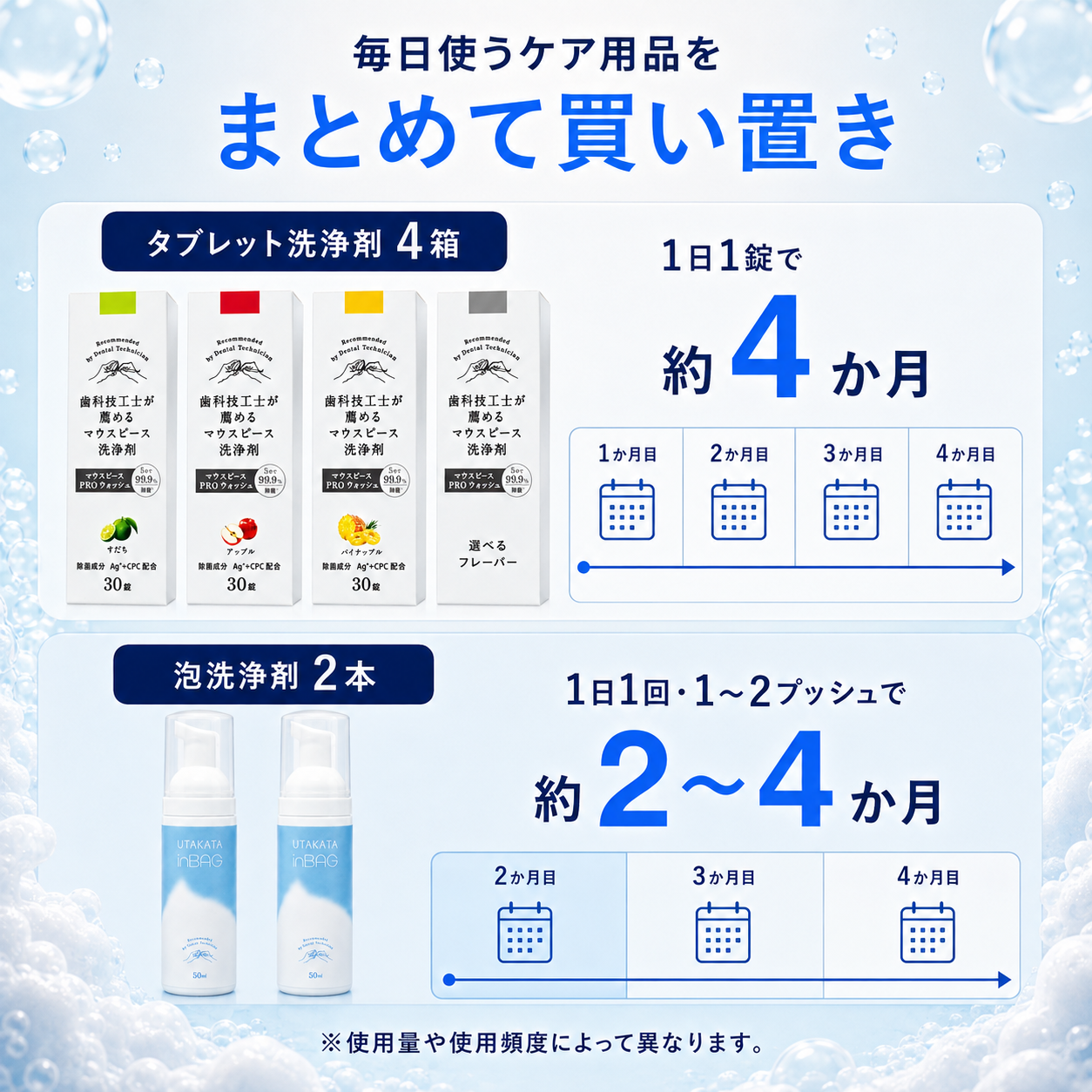 〈6点セット〉自宅＆外出先 マウスピース洗浄ケアセット