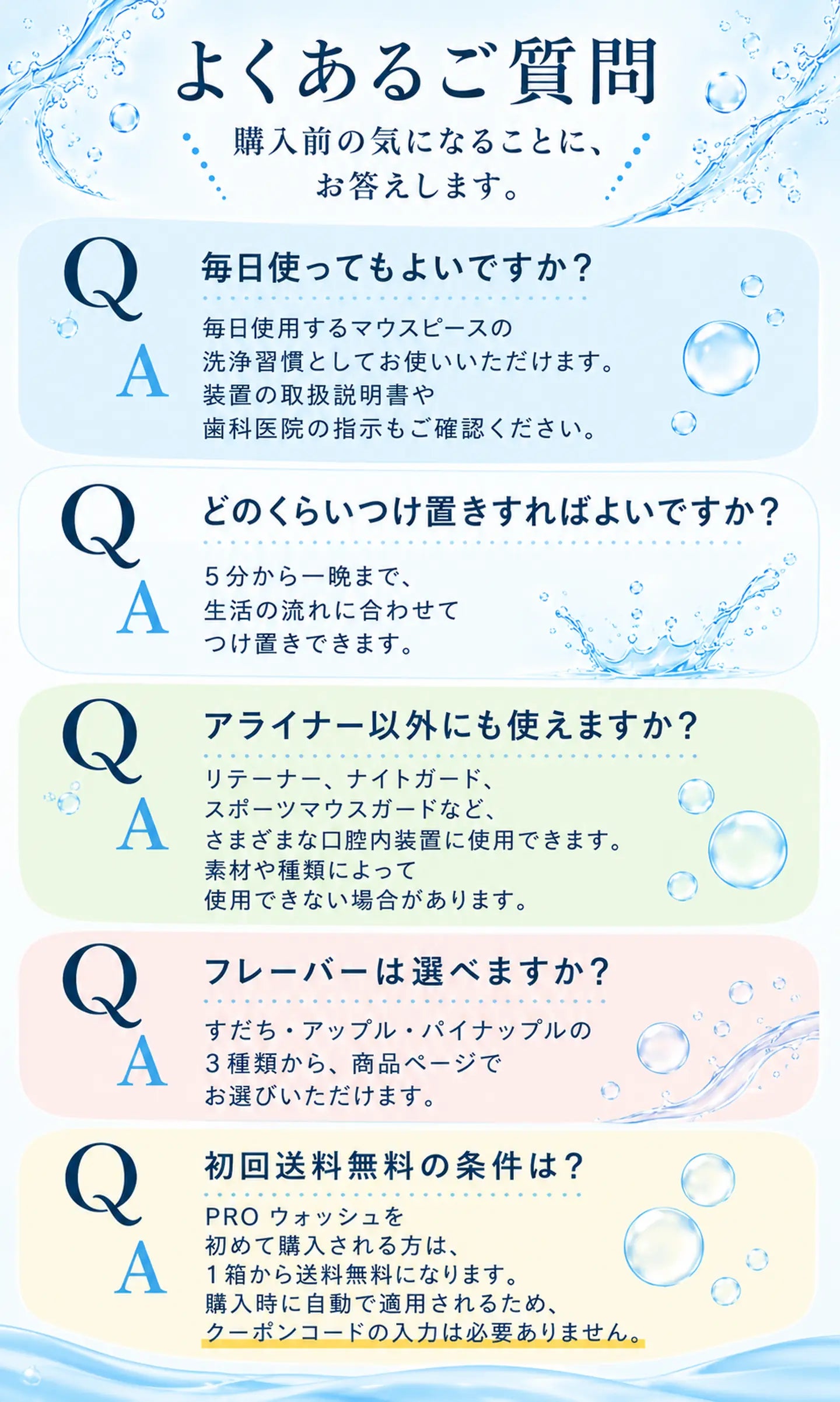 PROウォッシュについてよくあるご質問
